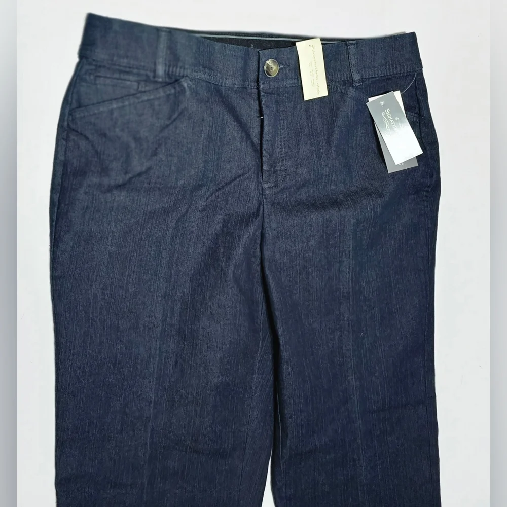 NWT Christopher & Banks Womens 12 Dark Blue Denim Pants Signature Comfort - Picture 5 of 12